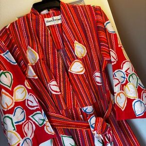 David Brown California vintage robe 1970s leaf pattern retro kimono